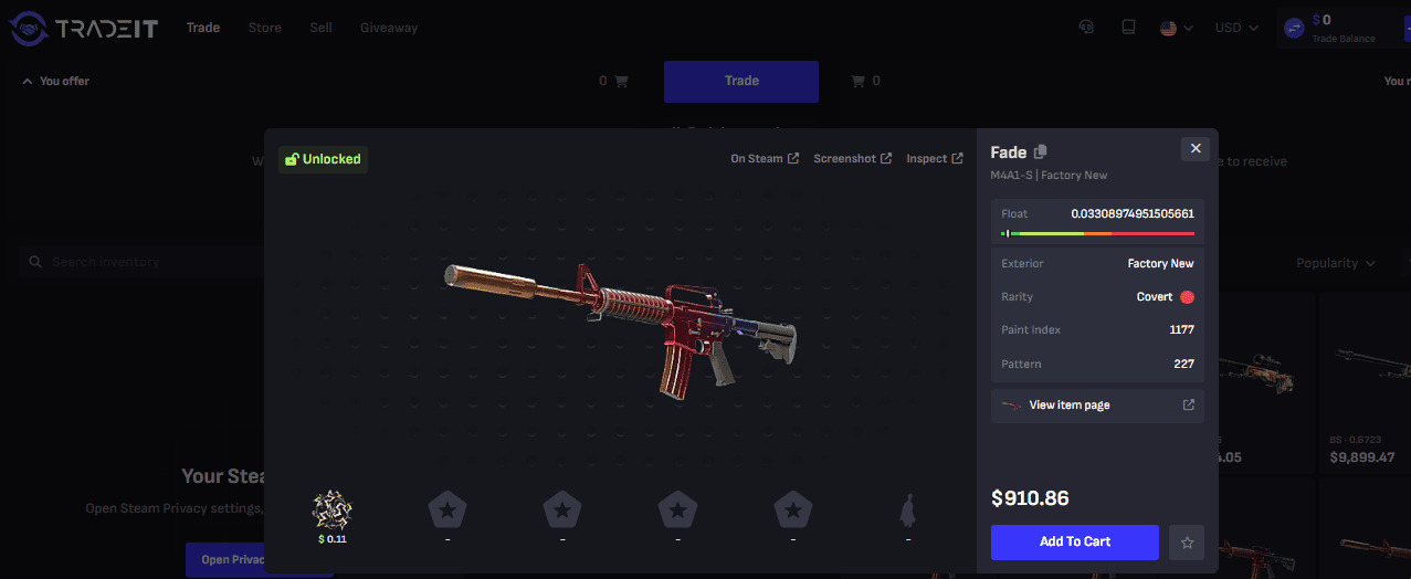 valor de uma skin de CS2