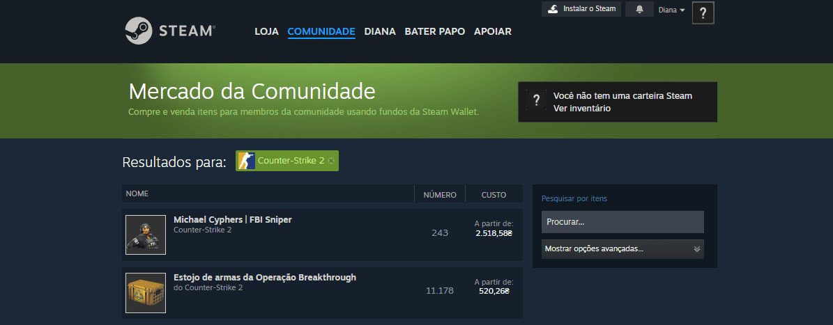 Criar ou Vincular Conta Steam