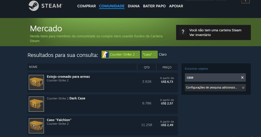 Abrindo Caixas no Jogo (Caixas de CS2)