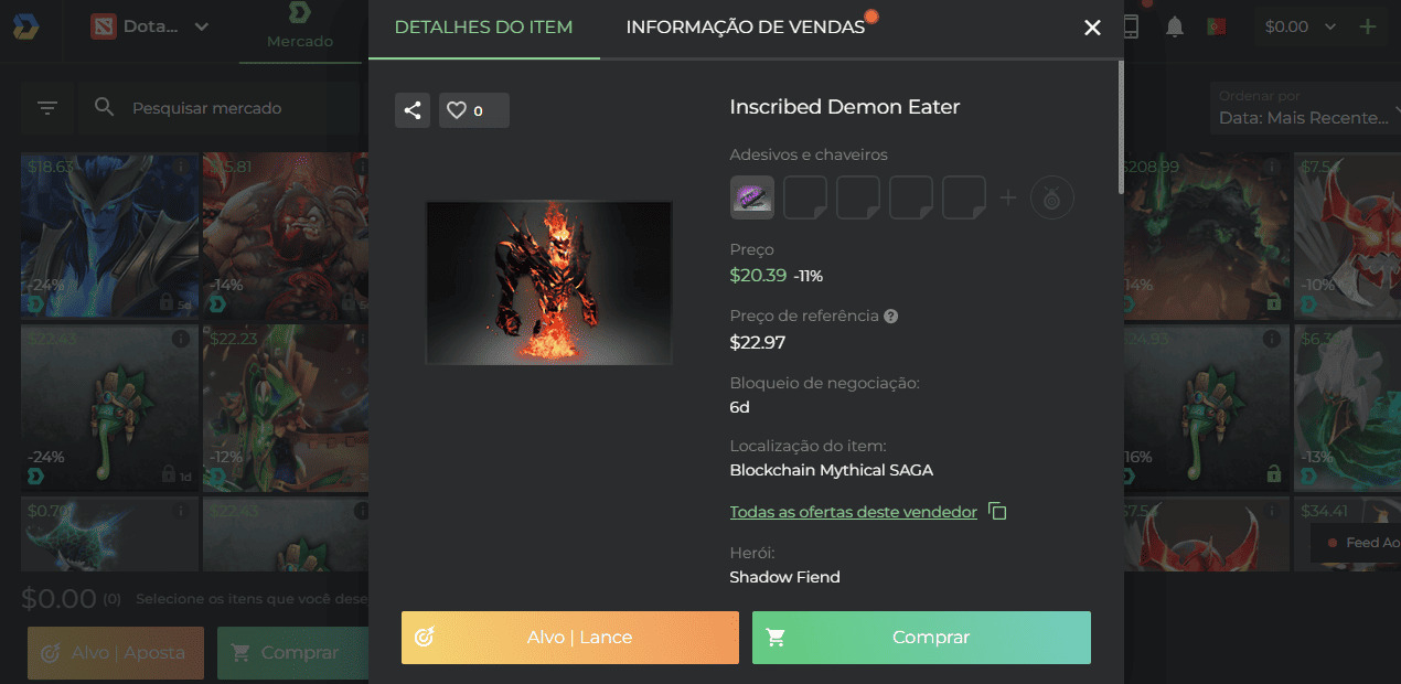 comprar skins sites externos no Dota 2